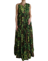 Dolce & Gabbana Green Banana Leaf Sleeveless Long Maxi Dress -   -  Dolce & Gabbana.